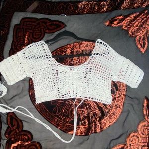 crotchet knit cropped top
